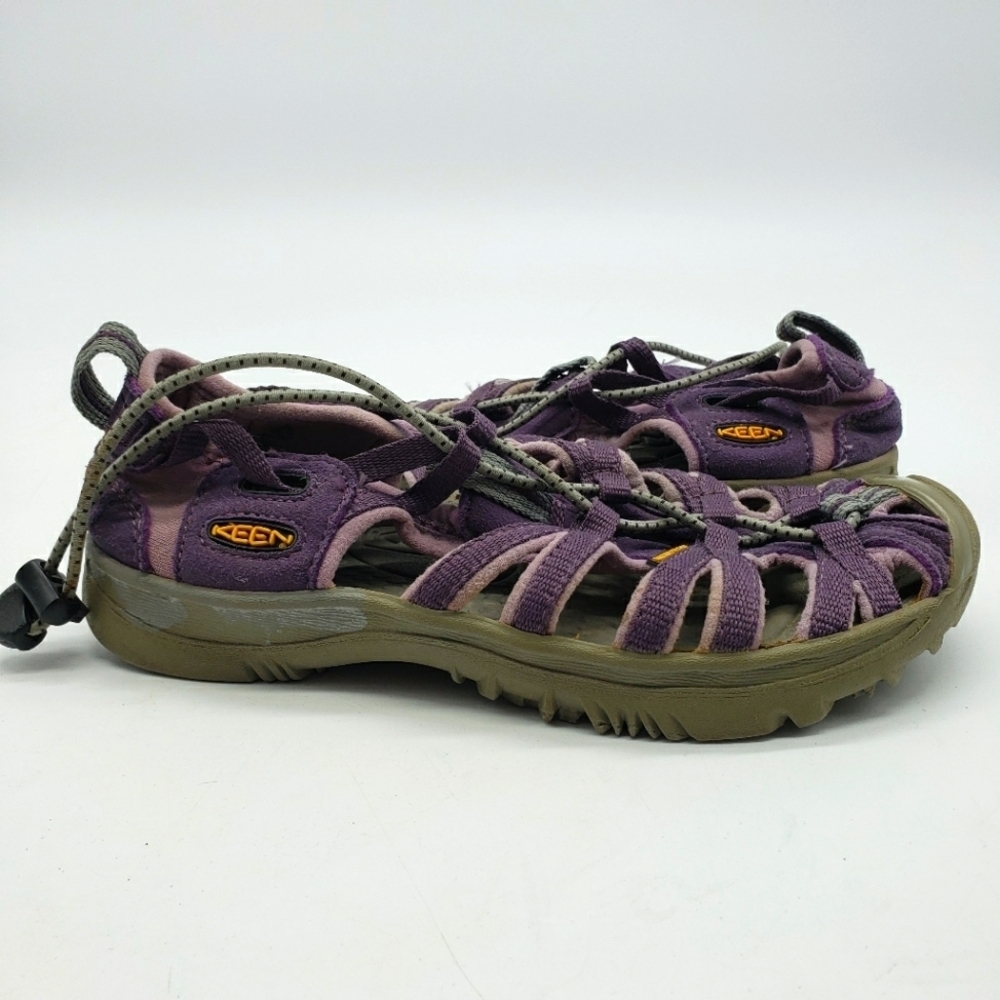 Keen waterproof shoes Women US 7-7.5 purple gray hiking closed toe bungee bumper
